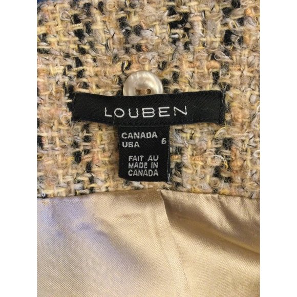 Louben Alpaca Wool Mohair Cotton Tweed Blazer Jacket Size 6 - Picture 4 of 6
